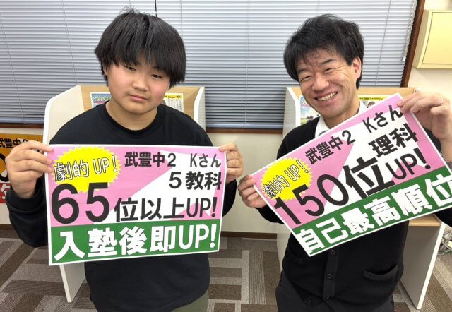 いつもテストで負けている友達に勝つことができました。